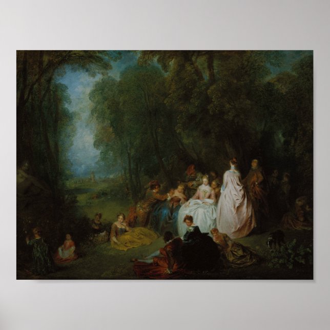 Jean-Antoine Watteau - Pastoral Gathering Poster (Framsidan)