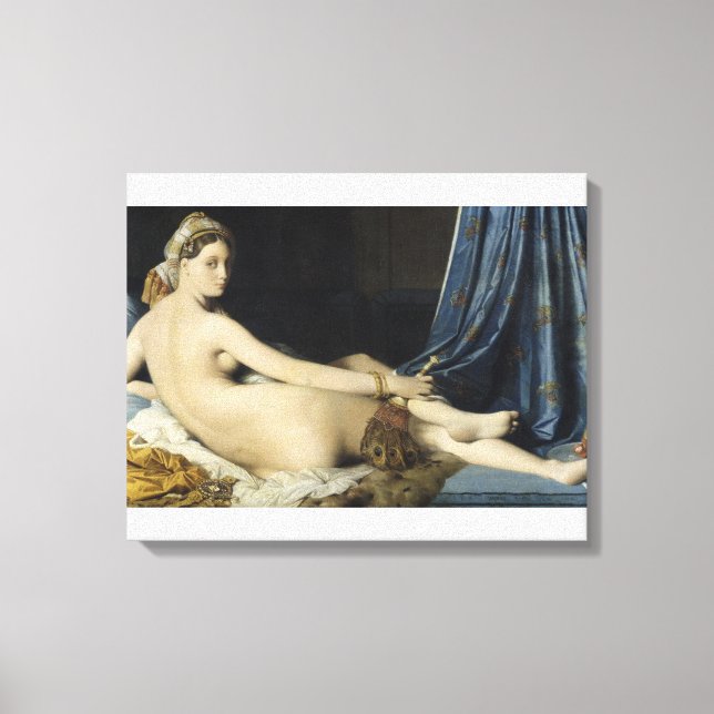 Jean-Auguste-Dominique Ingres-La Grande Odalisque Canvastryck (Framsida)