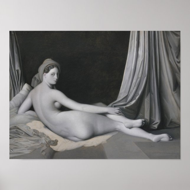 Jean Auguste Dominique Ingres | Odalisque i Grisa Poster (Framsidan)