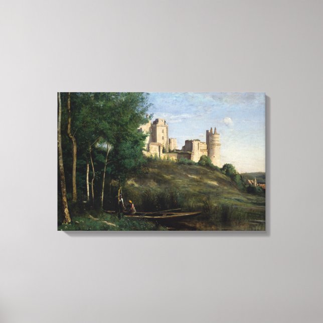 Jean-Baptiste-Camille Corot - Chateau-Ruins Canvastryck (Framsida)