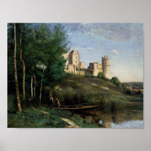 Jean-Baptiste-Camille Corot - Chateau-Ruins Poster