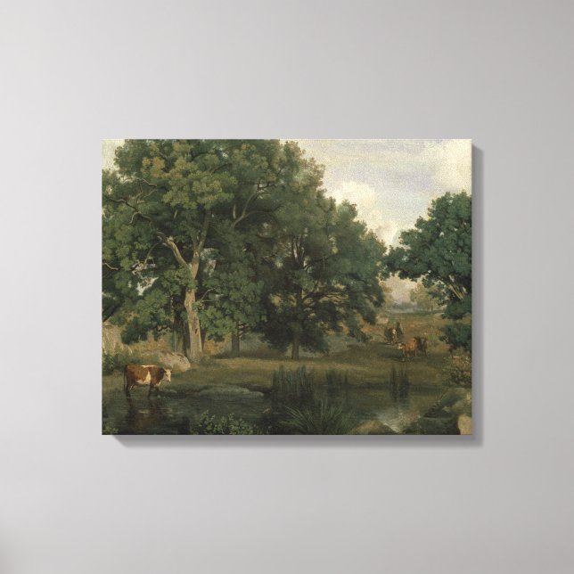 Jean-Baptiste-Camille Corot - Forest Canvastryck (Framsida)