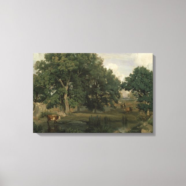 Jean-Baptiste-Camille Corot - Forest Canvastryck (Framsida)