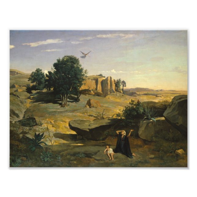 Jean-Baptiste-Camille Corot - Hagar Fototryck (Framsidan)