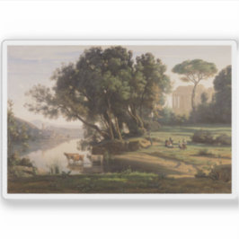 Jean-Baptiste-Camille Corot - Italienskt landskap Klistermärken