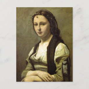 Jean-Baptiste-Camille Corot Kvinnan med pärlan Vykort