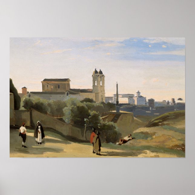 Jean-Baptiste-Camille Corot - Monte Pincio, Rom Poster (Framsidan)