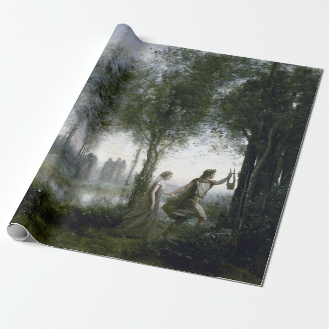 Jean-Baptiste-Camille Corot Orpheus Presentpapper (Utrullad)