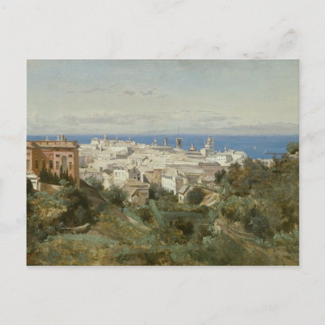 Jean-Baptiste-Camille Corot - View of Genoa Vykort (Framsida)