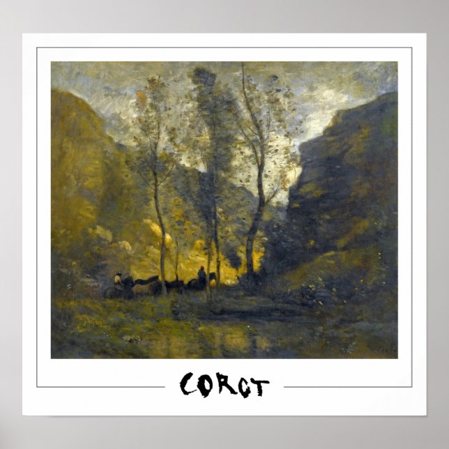 Jean-Baptiste-Camille Corot Zedign konstaffisch #3 Poster (Framsidan)