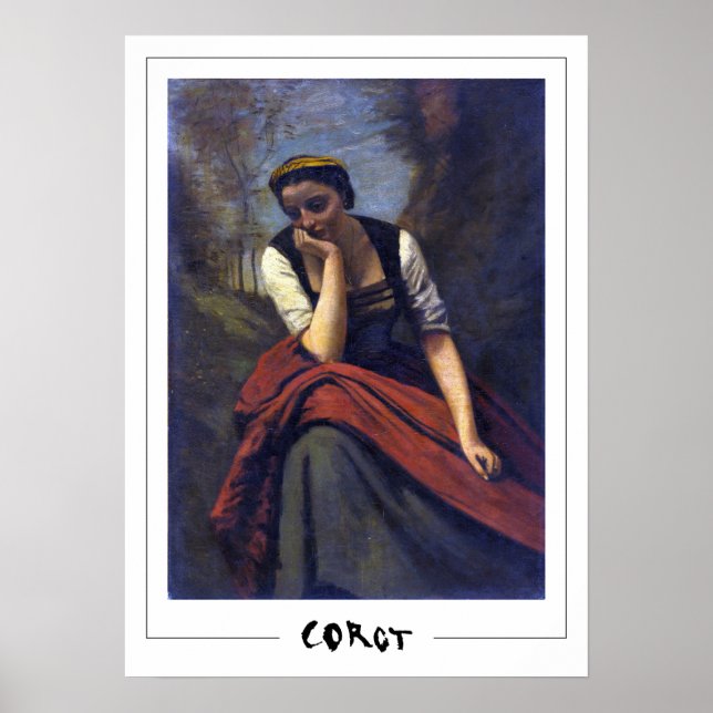 Jean-Baptiste-Camille Corot Zedign konstaffisch #3 Poster (Framsidan)
