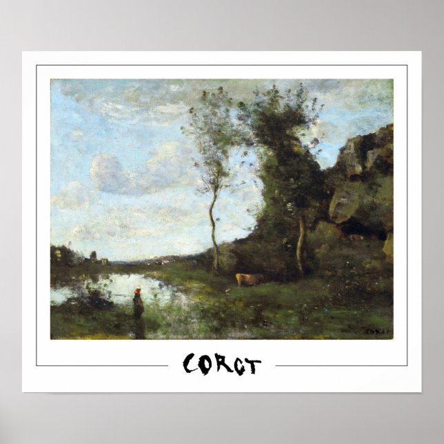 Jean-Baptiste-Camille Corot Zedign konstaffisch #3 Poster (Framsidan)