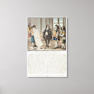 Jean Baptiste Colbert (1619-83) presenter, karta o Canvastryck