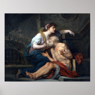 Jean-Baptiste Greuze Cimon and Pero-Roman Charity Poster
