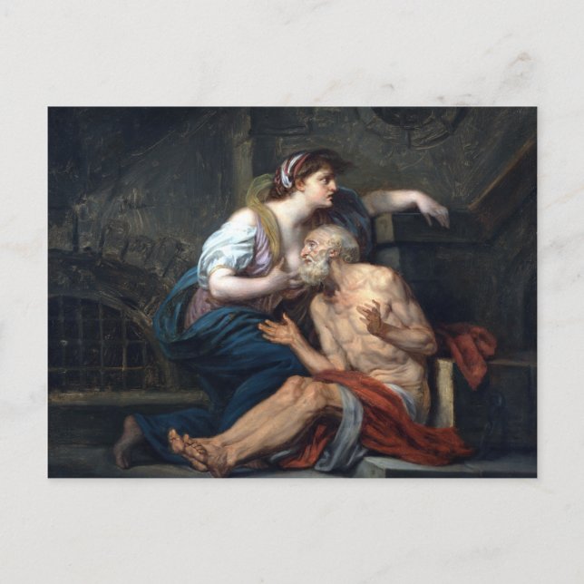 Jean-Baptiste Greuze Cimon och Pero-Roman Charity Vykort (Framsida)