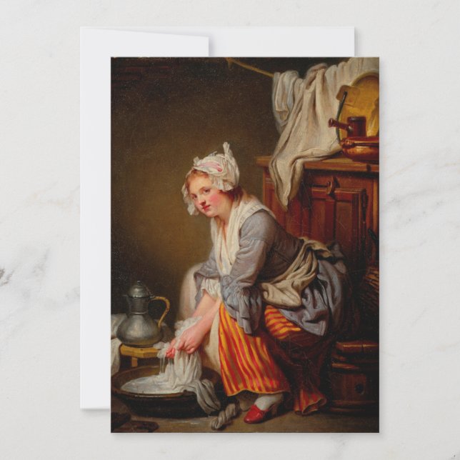 Jean-Baptiste Greuze - Laundress Inbjudningar (Framsida)