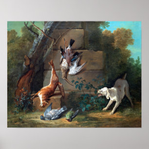 Jean-Baptiste Oudry Hund Guarding Dead Game Poster