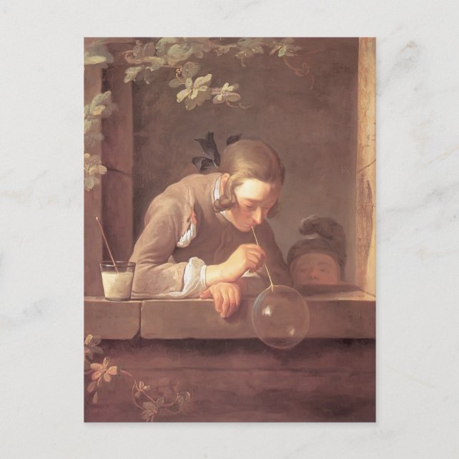 Jean-Baptiste-Simeon Chardin- Soap Bubbles Vykort (Framsida)