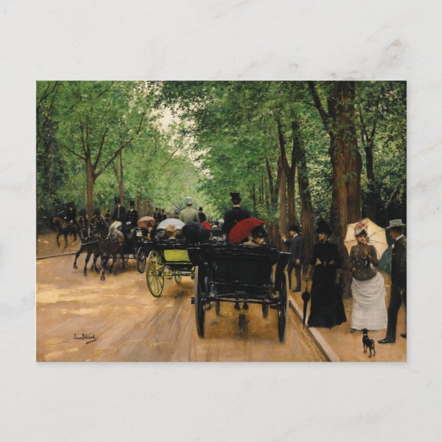 Jean Beraud - Bois De Boulogne Helg Vykort (Framsida)