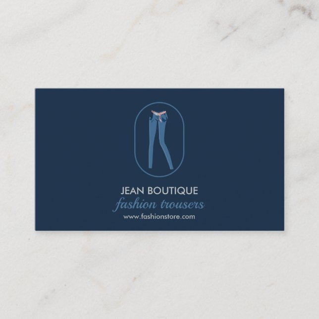 Jean byxben leggings visitkort (Framsida)