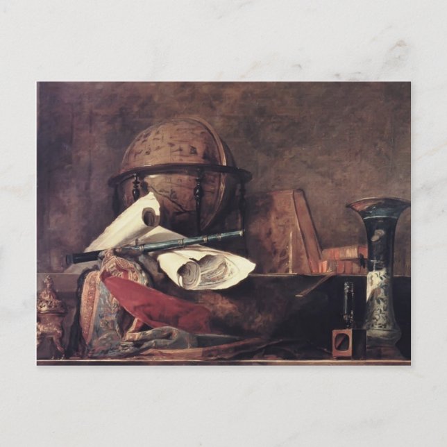 Jean Chardin- The Attributes of the Sciences Vykort (Framsida)