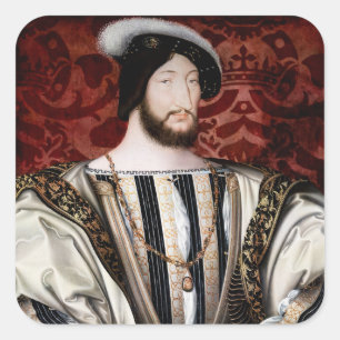 Jean Clouet - Francois I, Kung av Frankrike Fyrkantigt Klistermärke