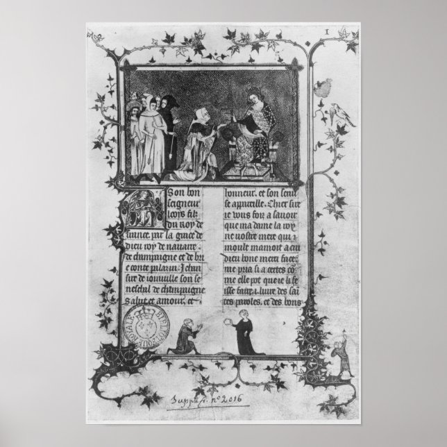 Jean de Joinville som erbjöd sin bok på St Louis Poster (Framsidan)
