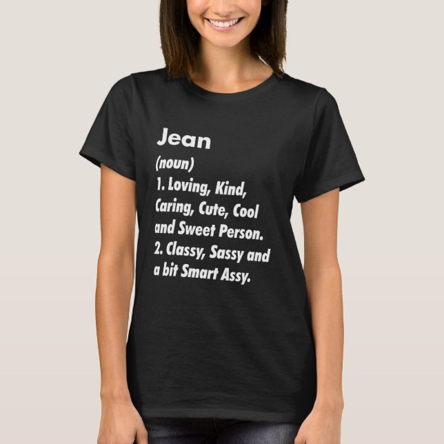 Jean Definition Personlig Funny Birthday Idea T Shirt (Framsida)