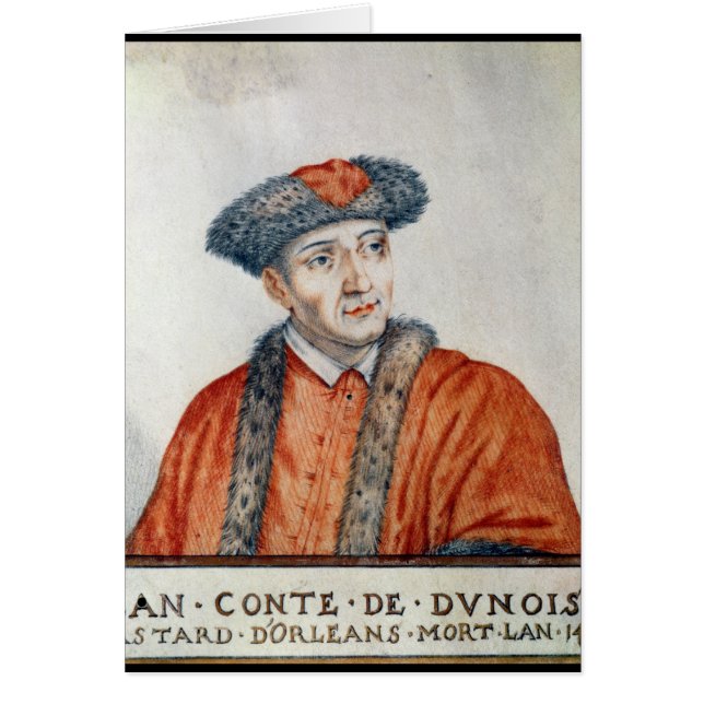 Jean d'Orleansräkning av Dunois Hälsningskort (Framsidan)