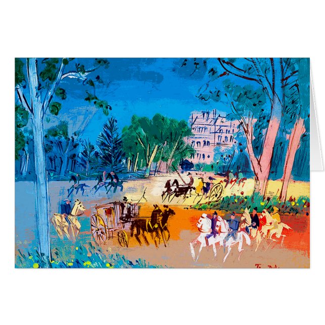 Jean Dufy Bois de Boulogne Card Hälsningskort (Framsidan Horizontal)