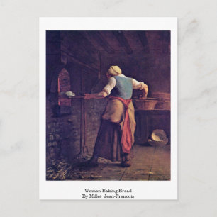Jean-Francois, kvinnlig Baking Bread by Millet (II Vykort