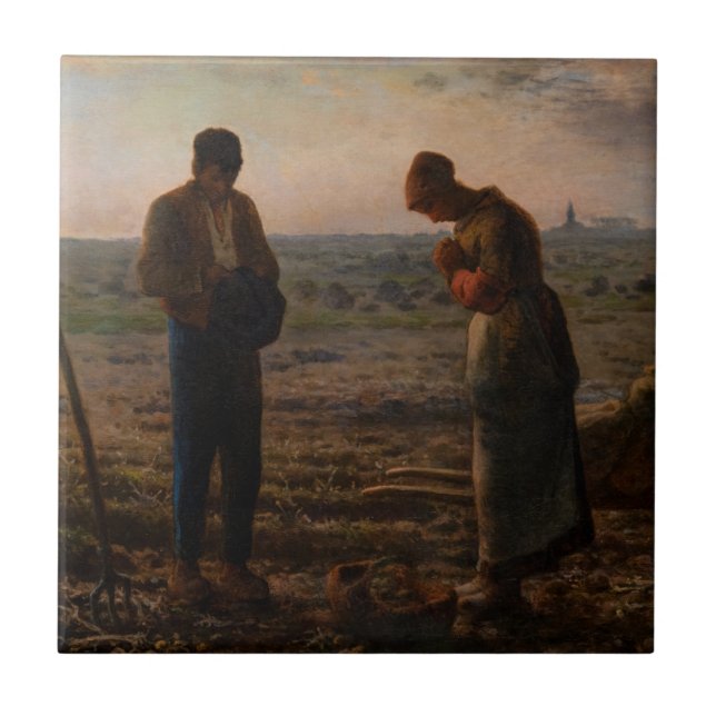 Jean-Francois Millet - Angelus Kakelplatta (Framsidan)