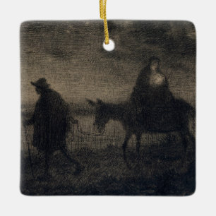 Jean-Francois Millet - Flygningen in i Egyptenen Julgransprydnad Keramik