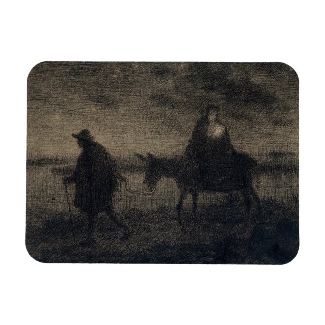 Jean-Francois Millet - Flygningen in i Egyptenen Magnet (Horisontell)