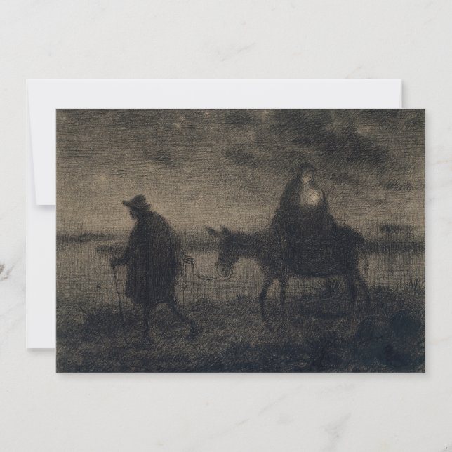 Jean-Francois Millet - Flygningen in i Egyptenen Tack Kort (Framsida)