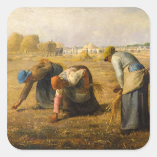 Jean-Francois Millet - Gleaners Fyrkantigt Klistermärke
