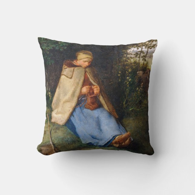Jean-Francois Millet - Knitter Kudde (Framsida)