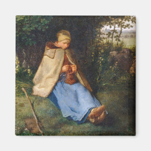 Jean-Francois Millet - Knitter Magnet