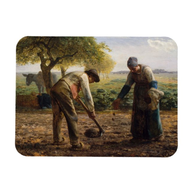 Jean-Francois Millet - Potato Planters Magnet (Horisontell)