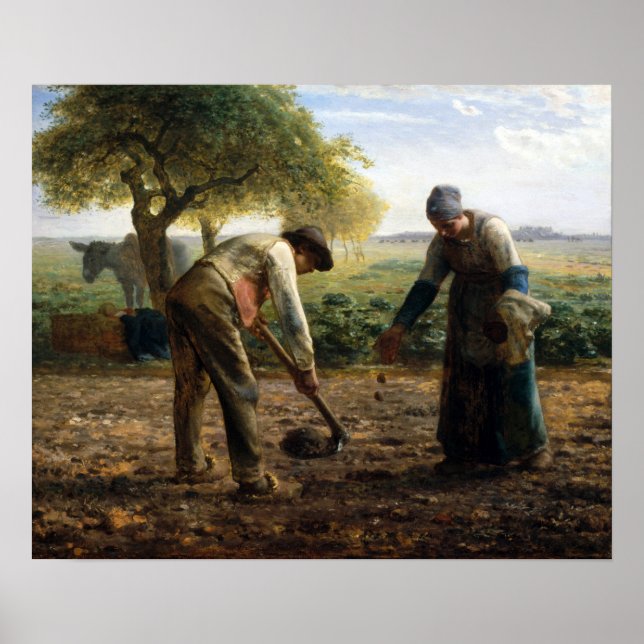 Jean-François Millet Potato Planters Poster (Framsidan)