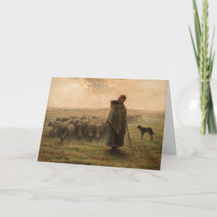 Jean-Francois Millet - Shepherdes och Flock 1865 Kort
