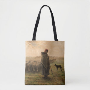 Jean-Francois Millet - Shepherdes och Flock 1865 Tygkasse