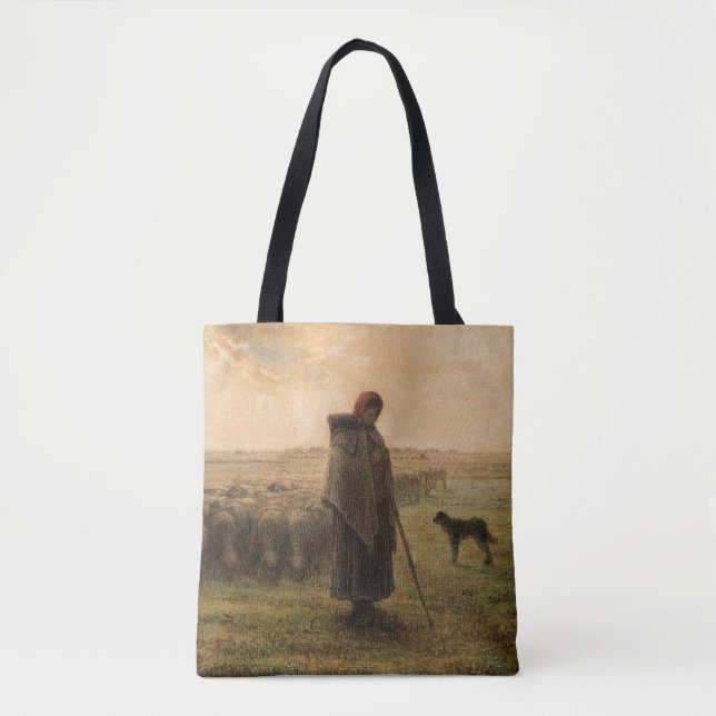 Jean-Francois Millet - Shepherdes och Flock 1865 Tygkasse (Framsida)