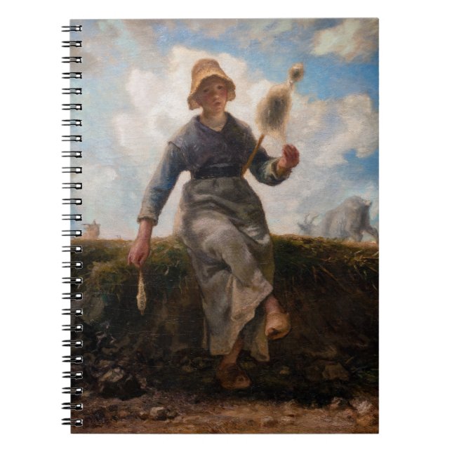 Jean-Francois Millet - Spinner Girl Anteckningsbok (Framsidan)