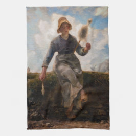 Jean-Francois Millet - Spinner Girl Kökshandduk