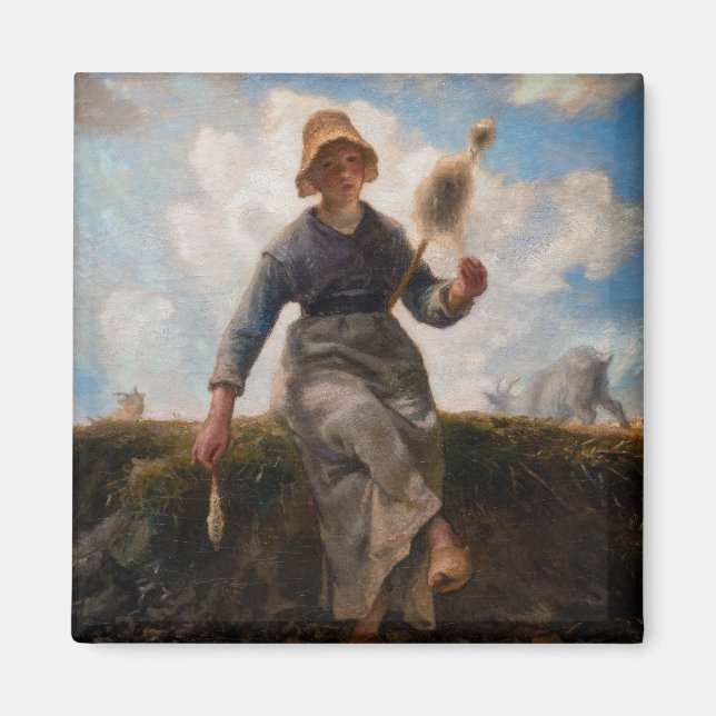 Jean-Francois Millet - Spinner Girl Magnet (Framsidan)