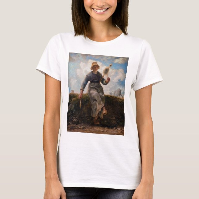 Jean-Francois Millet - Spinner Girl T Shirt (Framsida)
