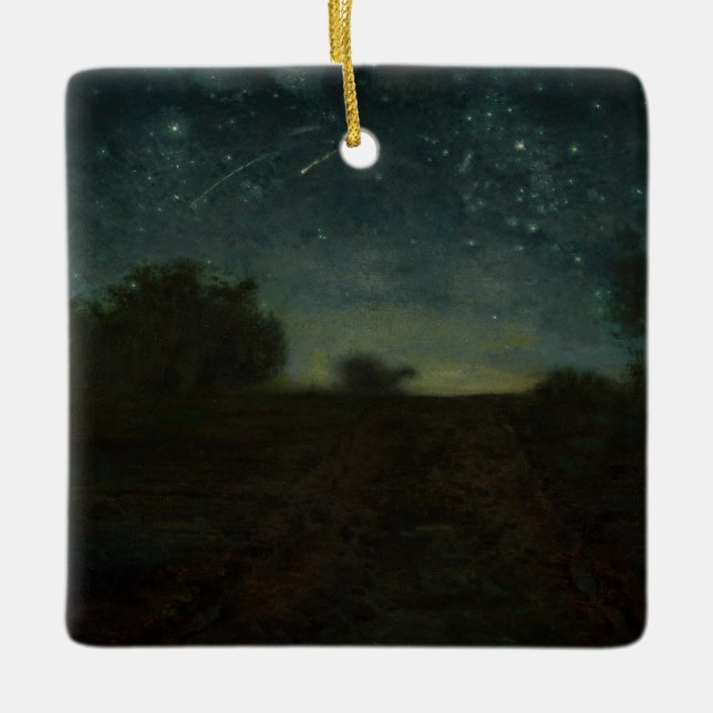 Jean-Francois Millet - Starry Night Julgransprydnad Keramik (Framsida)