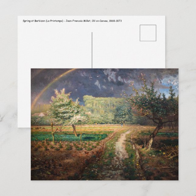Jean-Francois Millet - Vår vid Barbizon Vykort (Fram/baksida)