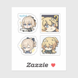 Jean Genshin Impact 4-pack Stickerark Klistermärken